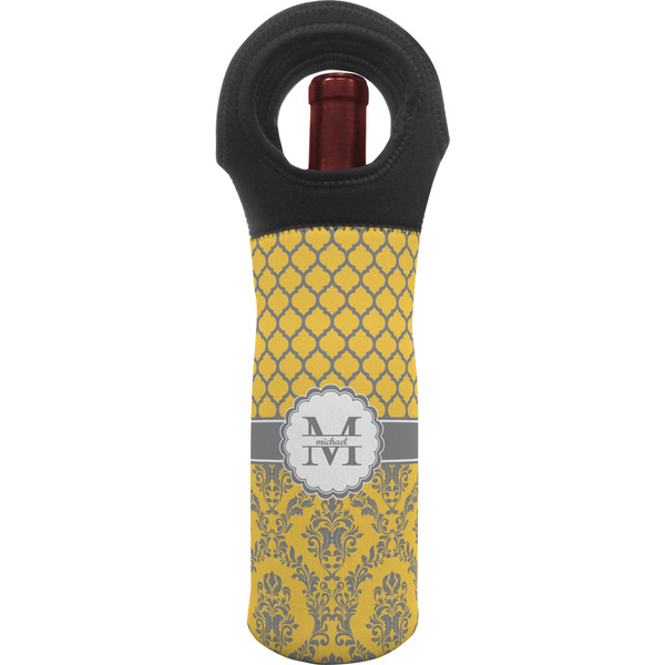 Custom Damask & Moroccan Wine Tote Bag (Personalized)