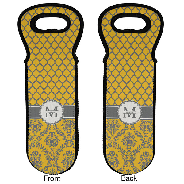 Damask & Moroccan Wine Tote Front & Back