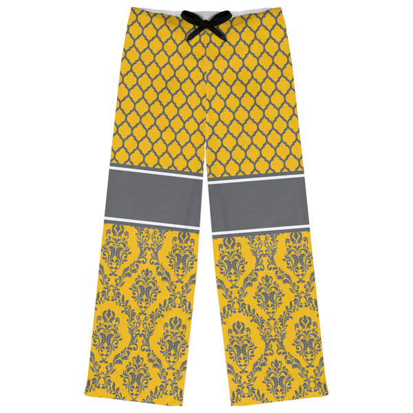 Custom Damask & Moroccan Womens Pajama Pants - S