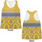 Damask & Moroccan Womens Racerback Tank Tops - Medium - Front and Back