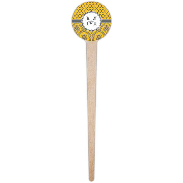 Damask & Moroccan Wooden 4" Food Pick - Round - Single Pick