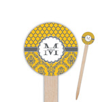 Damask & Moroccan Round Wooden Food Picks (Personalized)