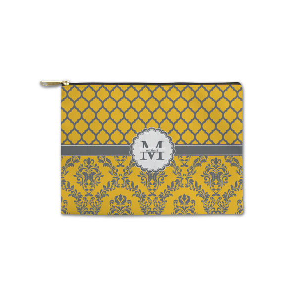 Custom Damask & Moroccan Zipper Pouch - Small - 8.5"x6" (Personalized)