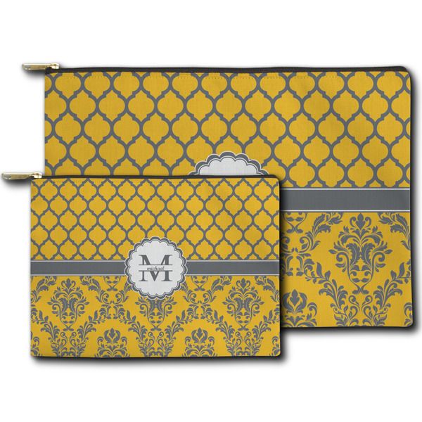 Damask & Moroccan Zippered Pouches - Size Comparison