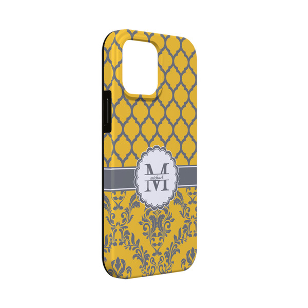 Custom Damask & Moroccan iPhone Case - Rubber Lined - iPhone 13 Mini (Personalized)
