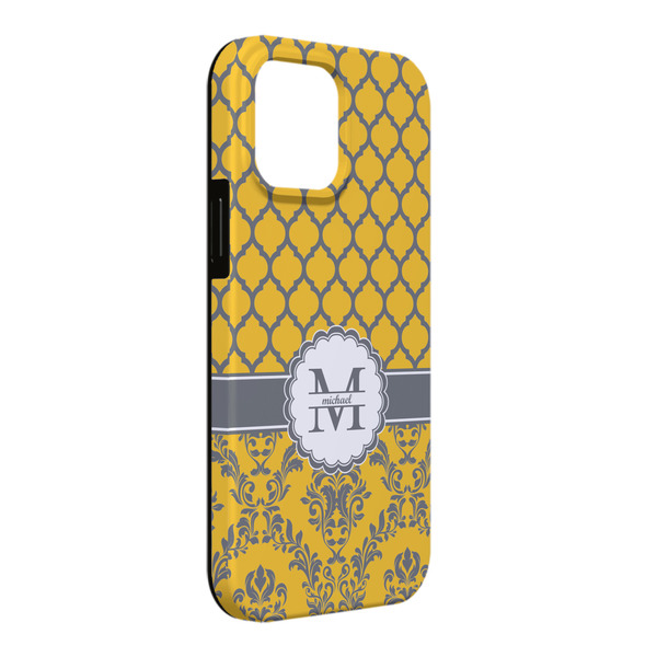 Custom Damask & Moroccan iPhone Case - Rubber Lined - iPhone 13 Pro Max (Personalized)