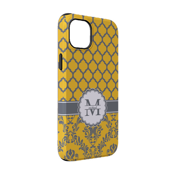 Custom Damask & Moroccan iPhone Case - Rubber Lined - iPhone 14 Pro (Personalized)