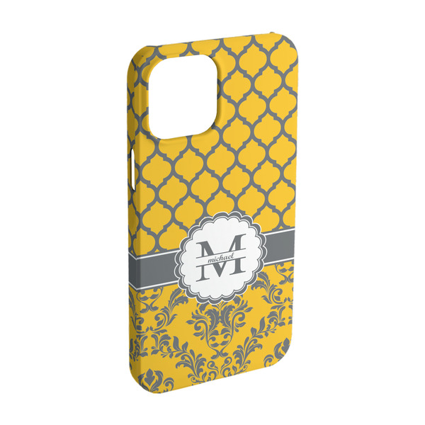 Custom Damask & Moroccan iPhone Case - Plastic - iPhone 15 (Personalized)