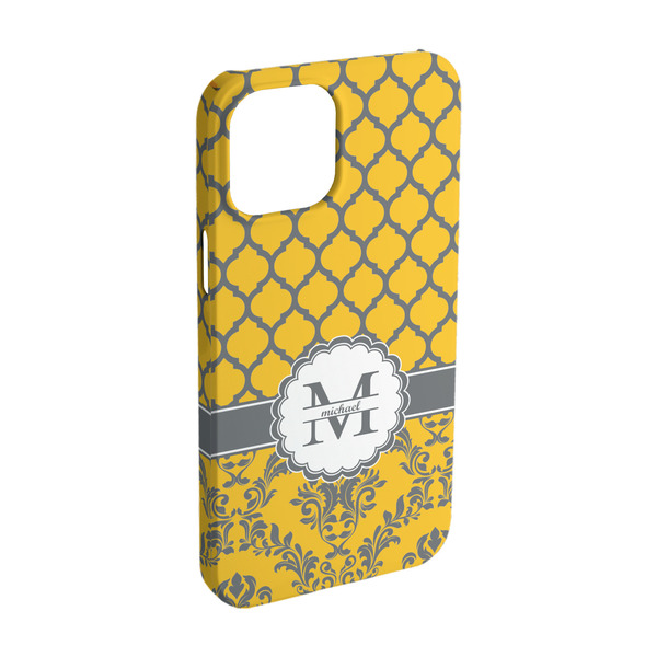 Custom Damask & Moroccan iPhone Case - Plastic - iPhone 15 Pro (Personalized)
