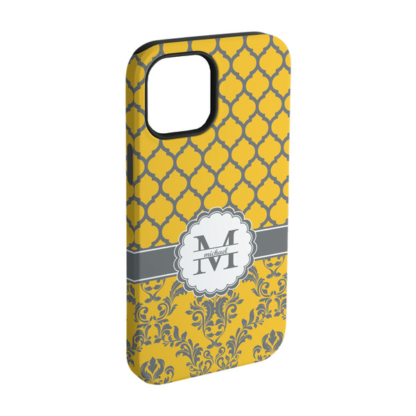 Custom Damask & Moroccan iPhone Case - Rubber Lined - iPhone 15 Pro (Personalized)