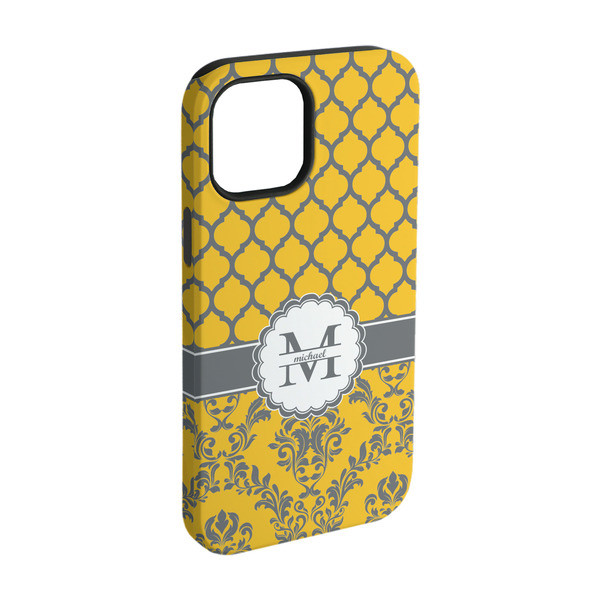 Custom Damask & Moroccan iPhone Case - Rubber Lined - iPhone 15 (Personalized)