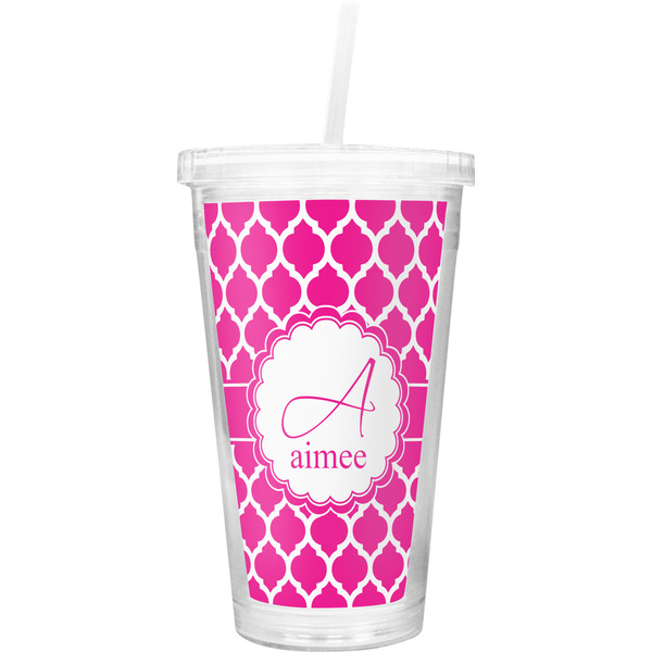 Custom Moroccan Double Wall Tumbler with Straw (Personalized)
