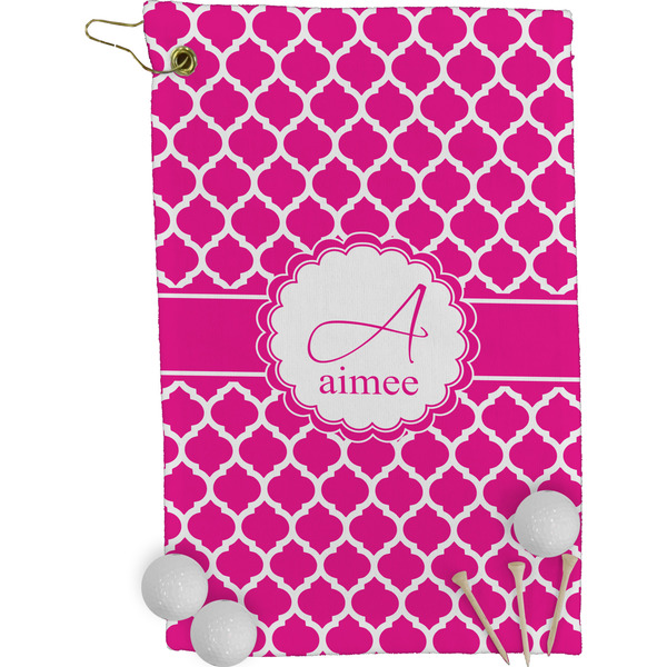 Hot Pink Moroccan Golf Towel (Personalized)