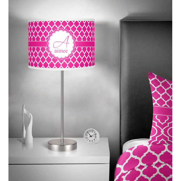 Moroccan 13 inch drum lamp shade - in room