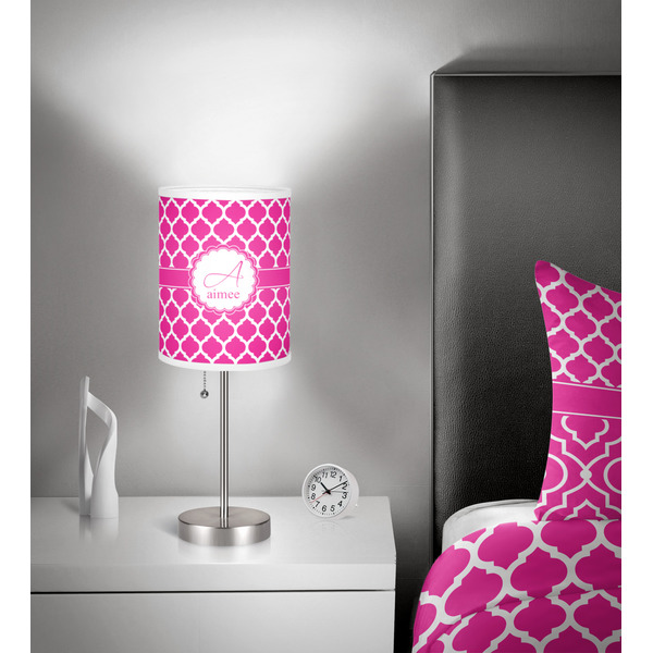 Moroccan 7 inch drum lamp shade - in room