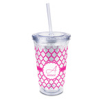 Moroccan 16oz Double Wall Acrylic Tumbler with Lid & Straw - Full Print (Personalized)