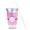 Moroccan Acrylic Tumbler - Full Print - Front straw out