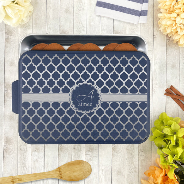 Moroccan Aluminum Baking Pan - Navy Lid - LIFESTYLE
