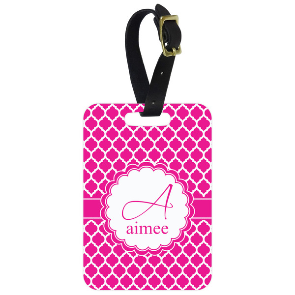 Custom Moroccan Metal Luggage Tag w/ Name and Initial