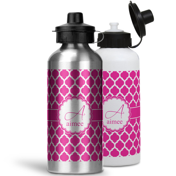Moroccan Aluminum Water Bottles - MAIN (white &silver)