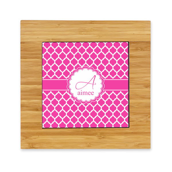 Custom Moroccan Bamboo Trivet with Ceramic Tile Insert (Personalized)