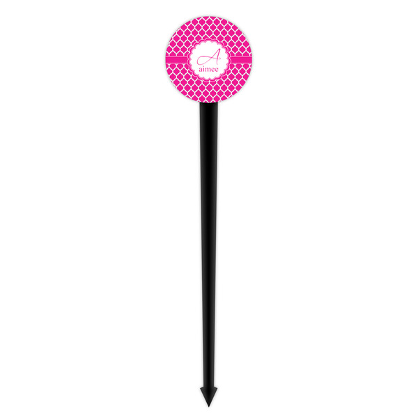 Moroccan Black Plastic 4" Food Pick - Round - Single Pick