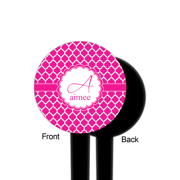 Moroccan Black Plastic 4" Food Pick - Round - Single Sided - Front & Back