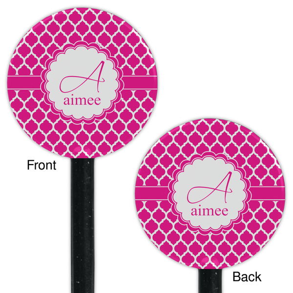 Moroccan Black Plastic 5.5" Stir Stick - Double Sided - Round - Front & Back