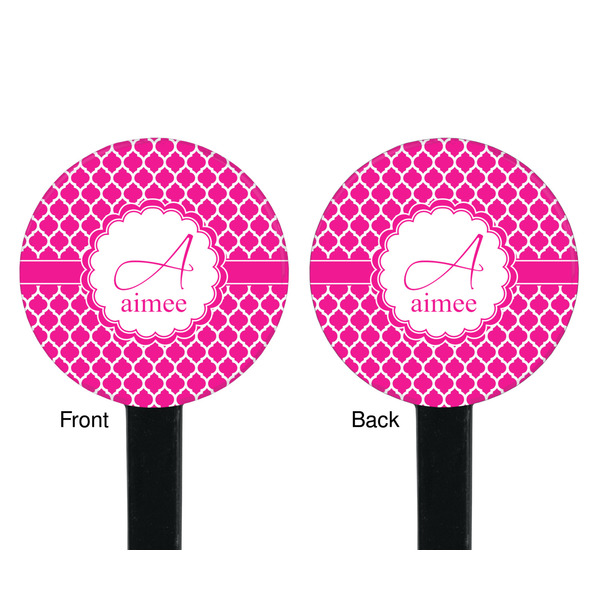 Moroccan Black Plastic 7" Stir Stick - Double Sided - Round - Front & Back