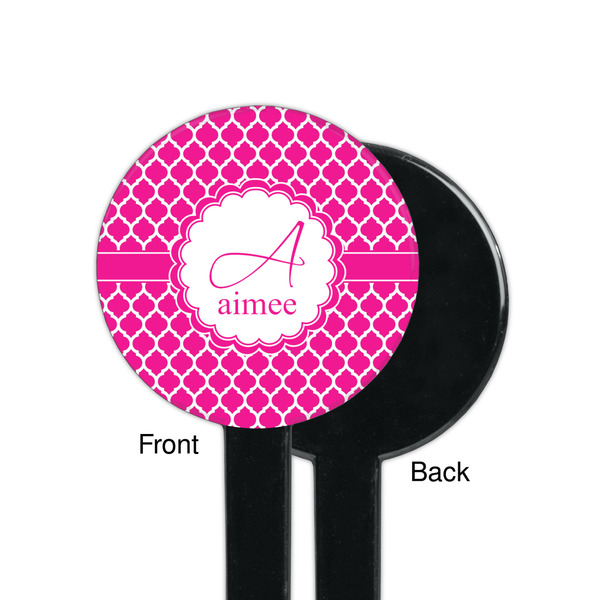 Moroccan Black Plastic 7" Stir Stick - Single Sided - Round - Front & Back