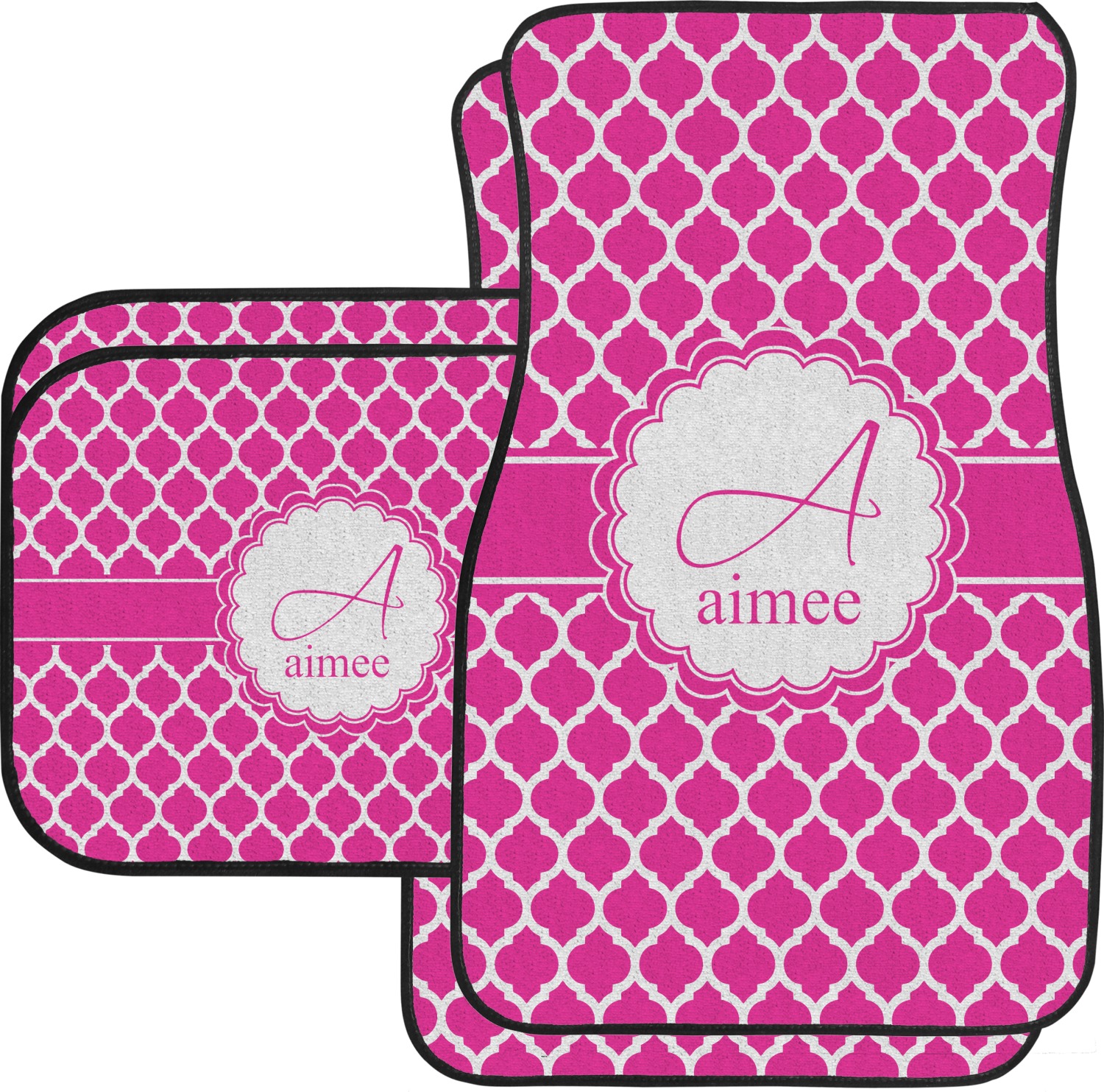 Custom Moroccan Car Floor Mats Set 2 Front & 2 Back (Personalized