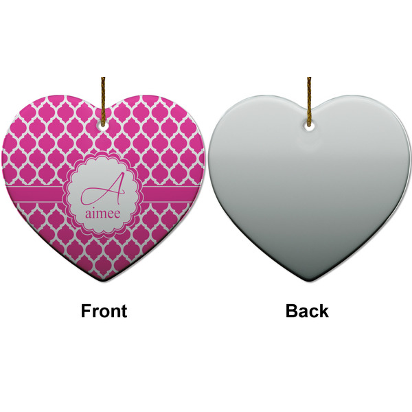 Moroccan Ceramic Flat Ornament - Heart Front & Back (APPROVAL)