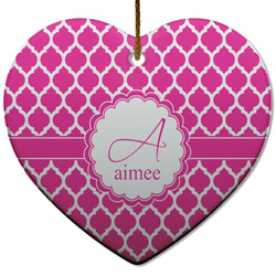 Moroccan Heart Ceramic Ornament w/ Name and Initial
