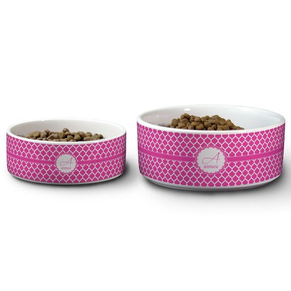 Moroccan Ceramic Dog Bowls - Size Comparison