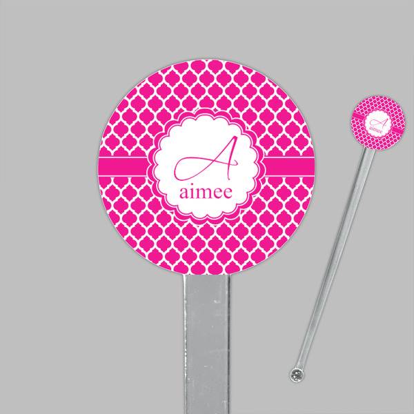 Moroccan Clear Plastic 7" Stir Stick - Round - Closeup