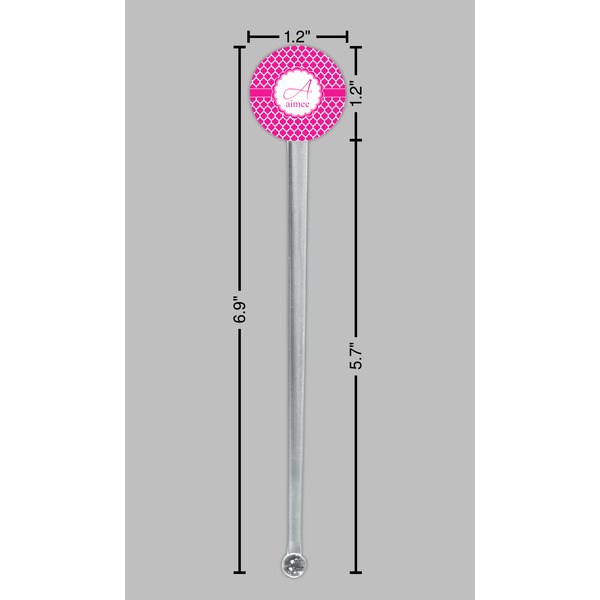 Moroccan Clear Plastic 7" Stir Stick - Round - Dimensions