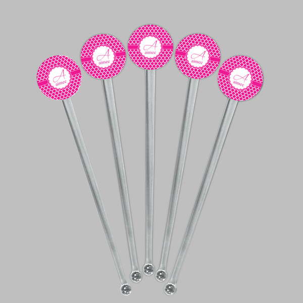 Moroccan Clear Plastic 7" Stir Stick - Round - Fan View