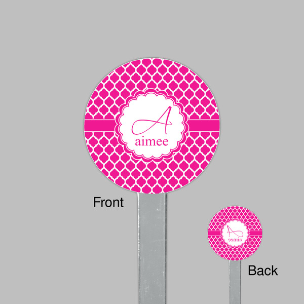 Moroccan Clear Plastic 7" Stir Stick - Round - Front & Back