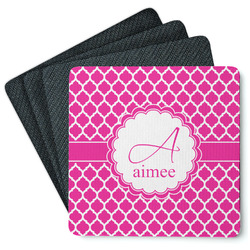 Moroccan Square Rubber Backed Coasters - Set of 4 (Personalized)