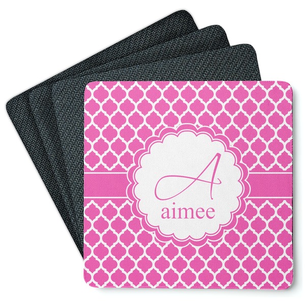 Custom Moroccan Square Rubber Backed Coasters - Set of 4 (Personalized)