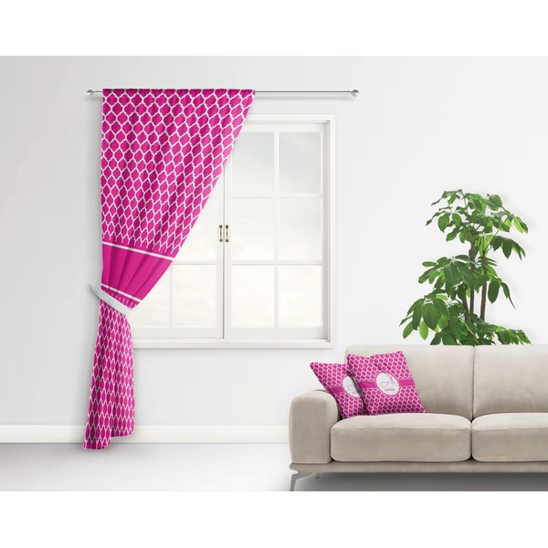 Moroccan Curtain With Window and Rod - in Room Matching Pillow