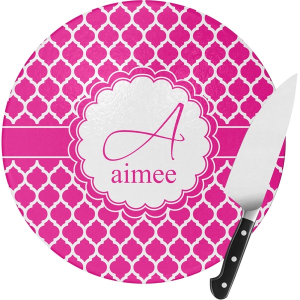 Custom Moroccan Round Glass Cutting Board (Personalized)