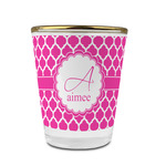 Moroccan Glass Shot Glass - 1.5 oz - with Gold Rim - Single (Personalized)