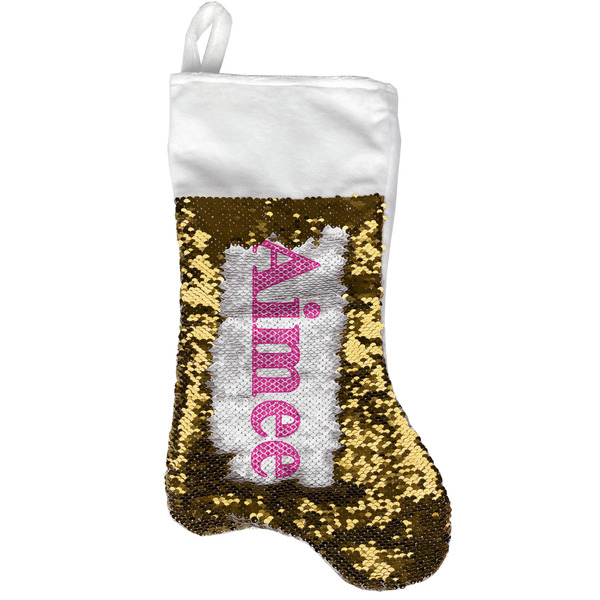 Custom Moroccan Reversible Sequin Stocking - Gold (Personalized)