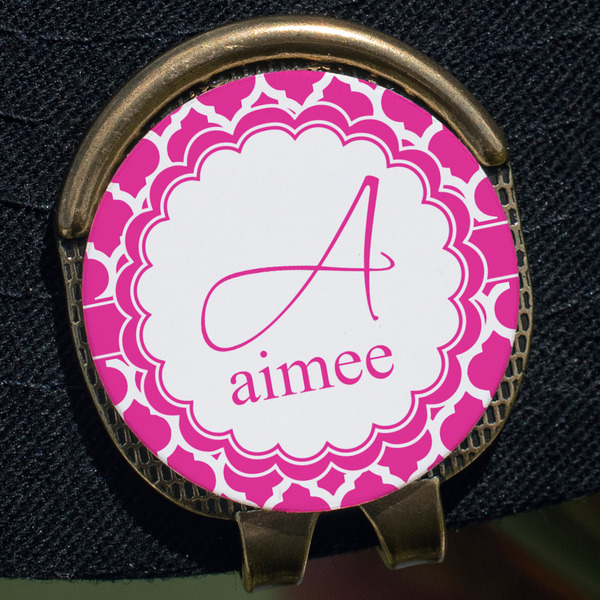 Moroccan Golf Ball Marker Hat Clip - Gold - Close Up