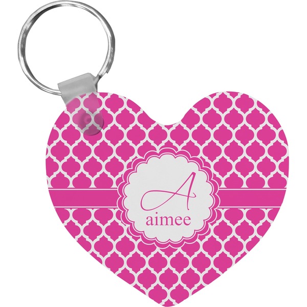 Custom Moroccan Heart Plastic Keychain w/ Name and Initial