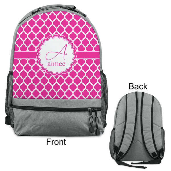 Moroccan Large Backpack - Gray - Front & Back View