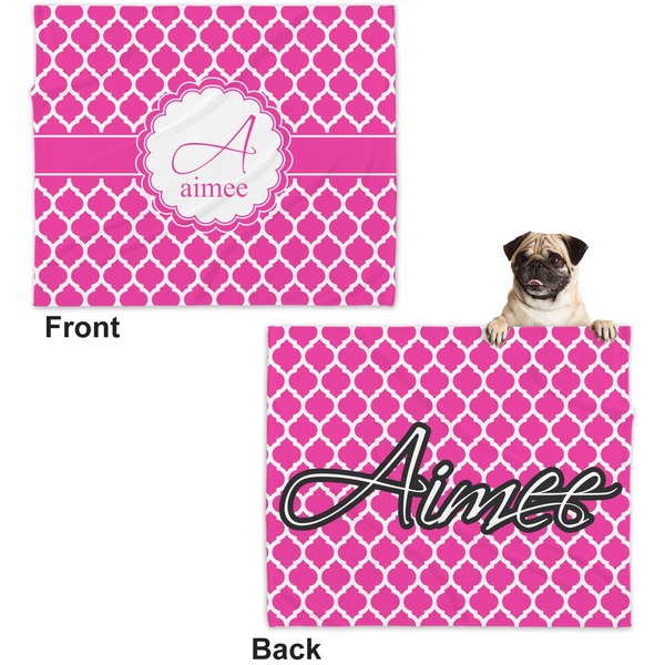 Moroccan Microfleece Dog Blanket - Large- Front & Back