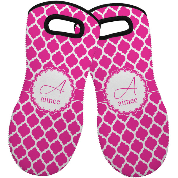 Custom Moroccan Neoprene Oven Mitts - Set of 2 w/ Name and Initial