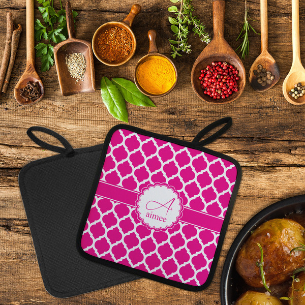 Moroccan Neoprene Pot Holder - Set of 2  LIFESTYLE (Flatlay)